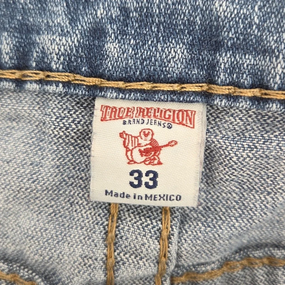 True Religion Skinny Fossil Silk Big T Jeans in Desperado Ride W/ Flaps Men's 33